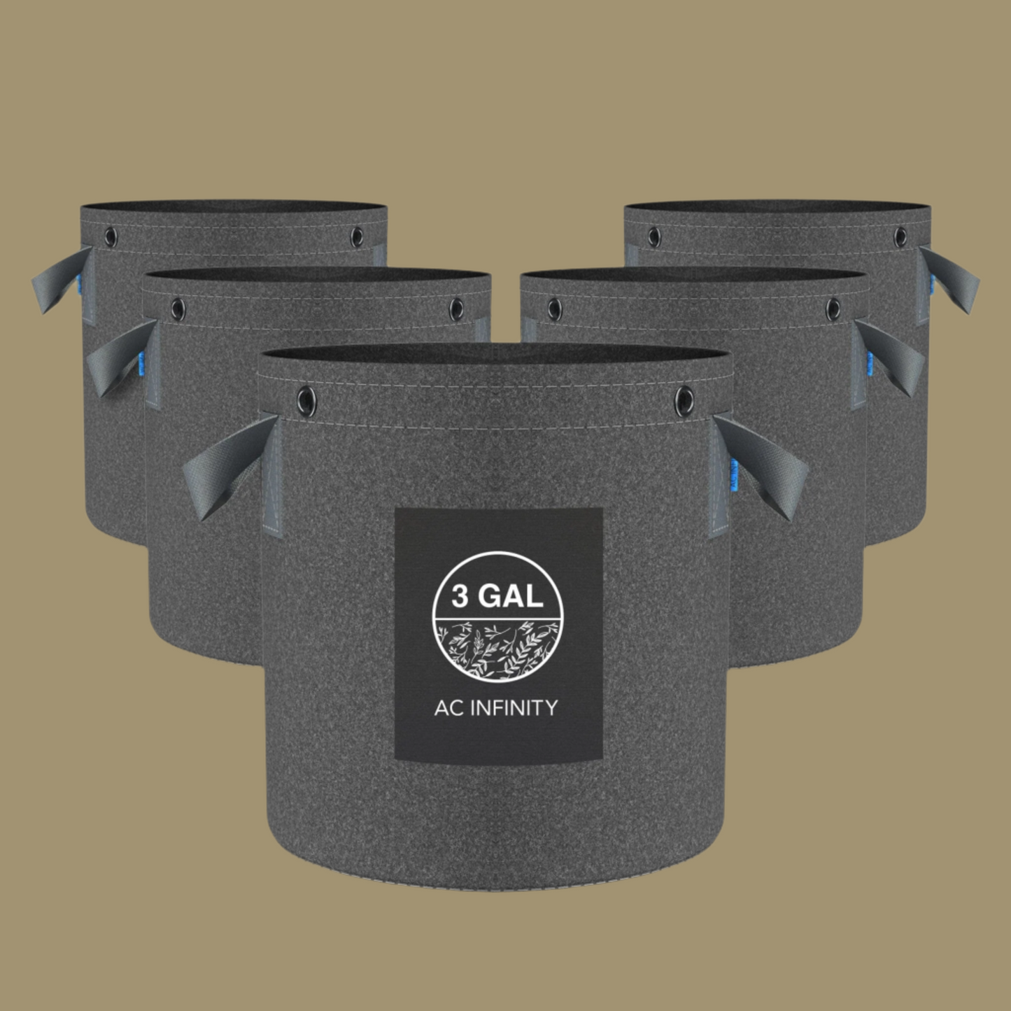 Heavy Duty Fabric Pots, 3.4 Gallons (12.87 Litres) By AC Infinity - Single Pot