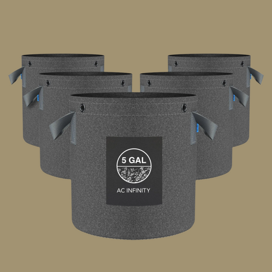 Heavy Duty Fabric Pots, 5 Gallon pots (20.40 litres) by AC Infinity - Single Pot