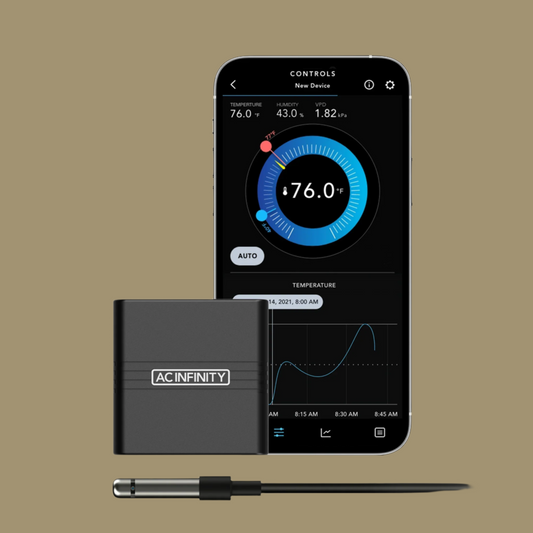Cloudcom A1, Mini Smart Thermo-Hygrometer with Data App, 12 ft sensor probe
