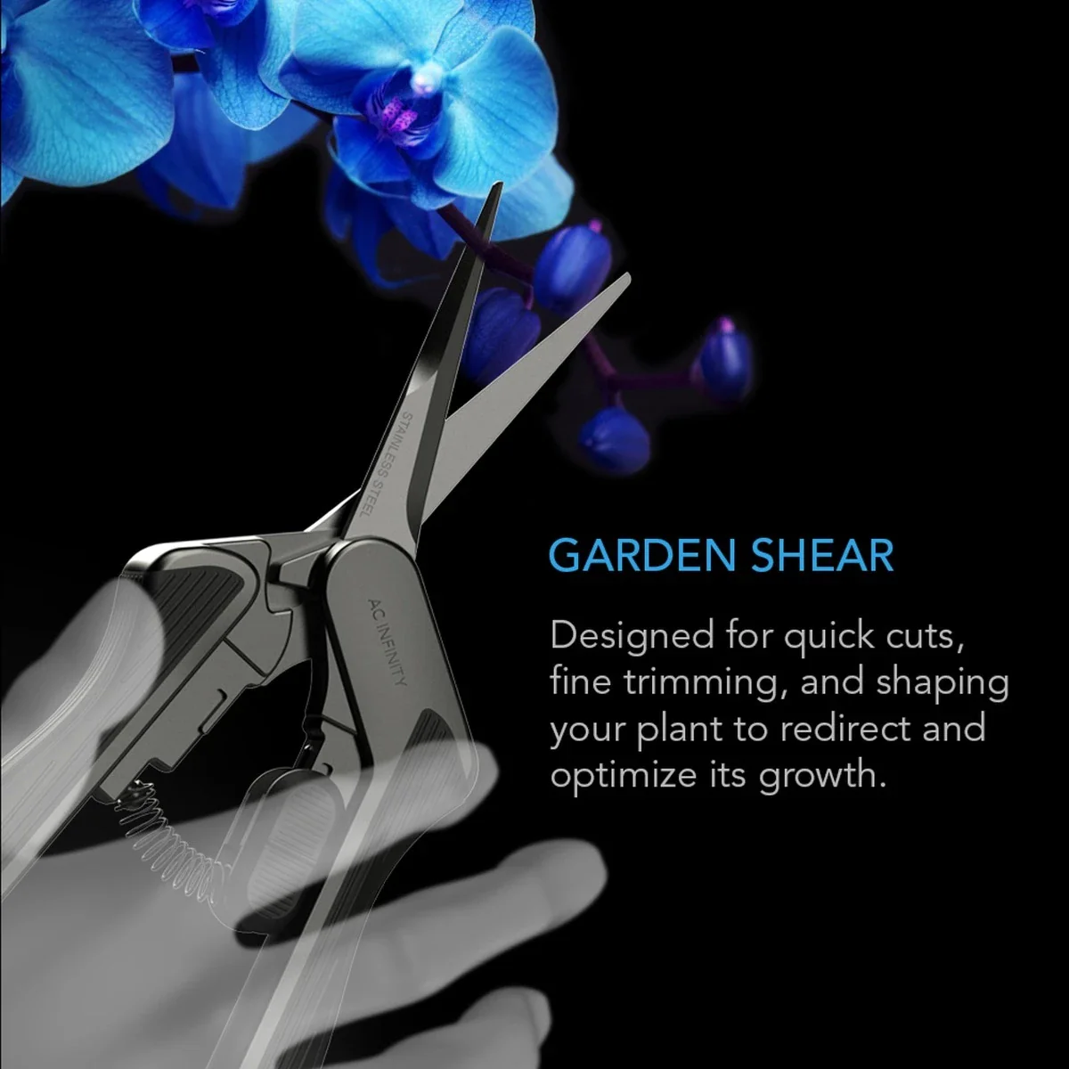 Stainless Steel Pruning Shear With Cleaning Kit, Ergonomic Lightweight, 6.6” Straight Blades